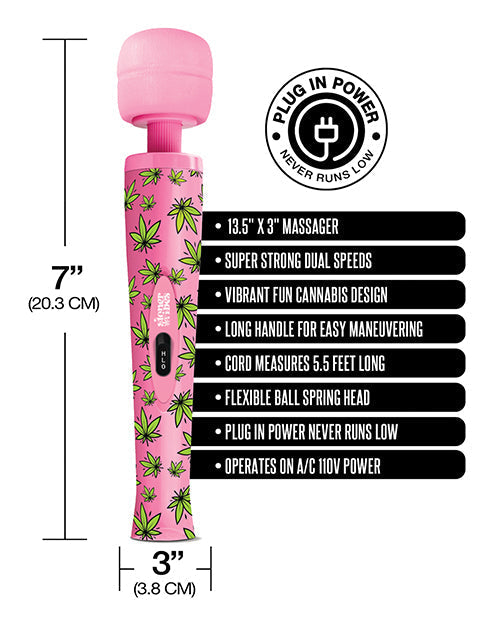 Stoner Vibes Wacky We*d Wand Massager - Pink Kush