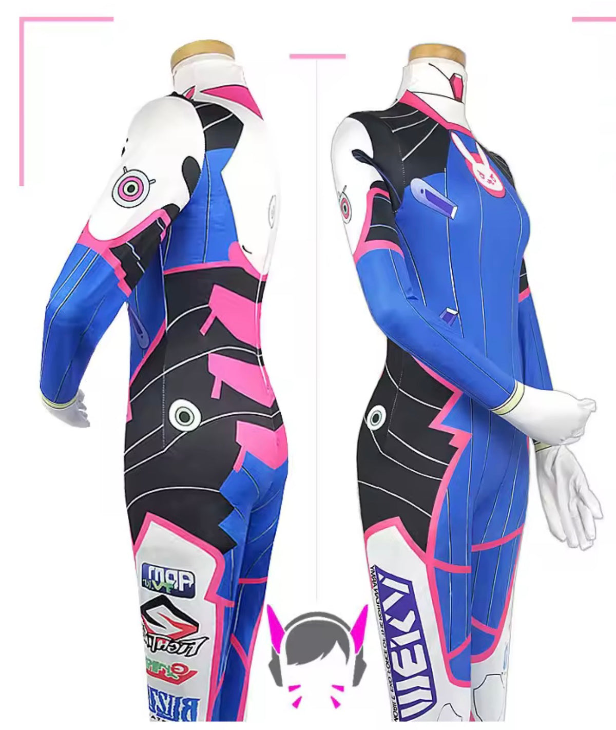 Anime Woman Jumpsuit Tights Dva Cosplay Costume Game Zentai Wig Cosplay Props Headphone Suit