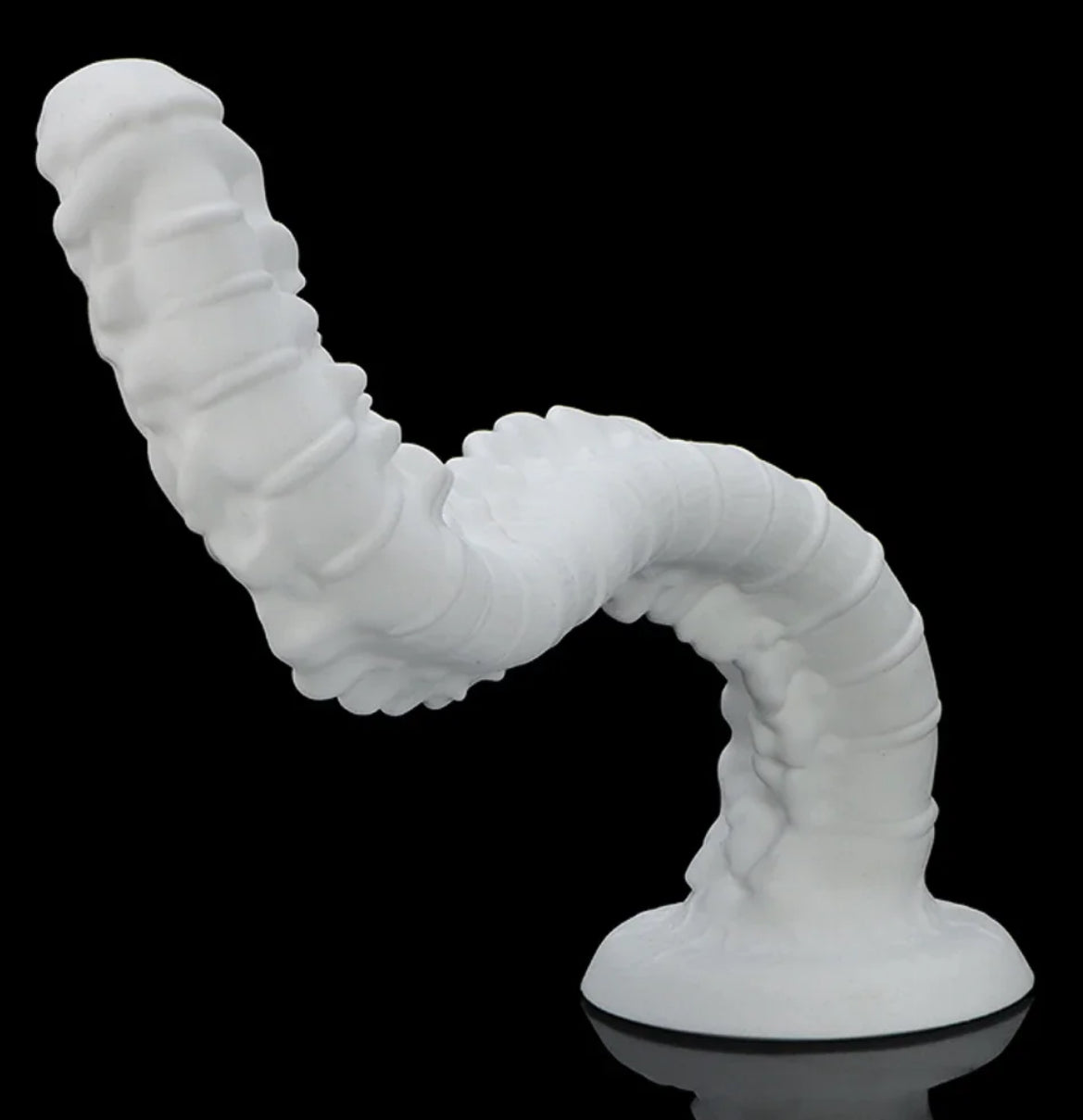 ASHBURNS S-XL Long with Strong Suction Cup Spine Long bone white and Crimson red