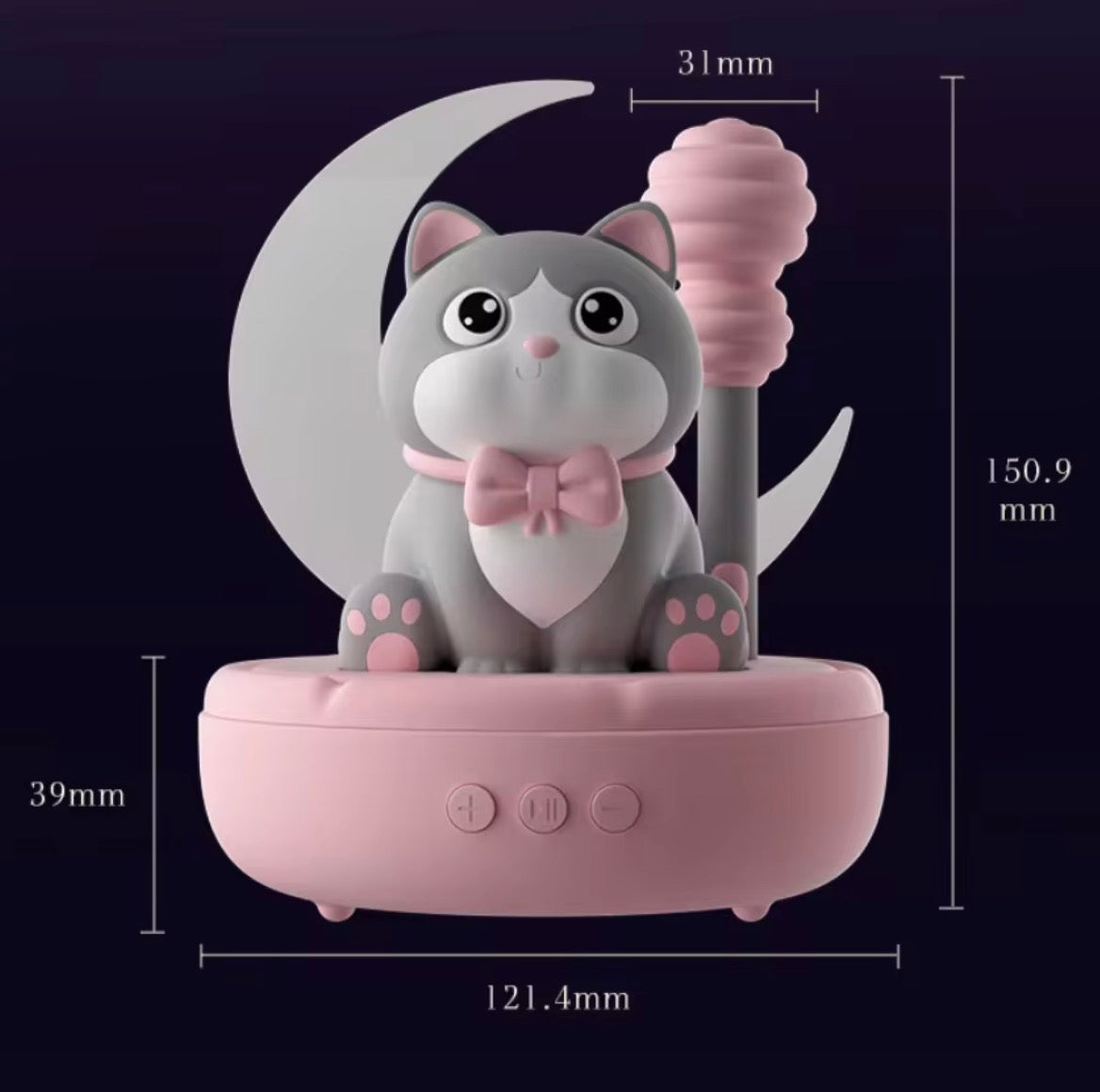 Cute Cat Desk Display that functions as Bluetooth speaker and toy