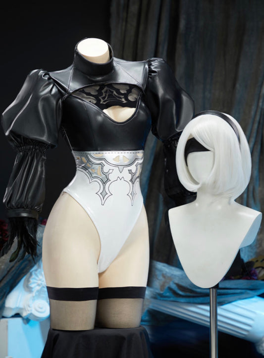 Game NieR Automata 2B Type B Cosplay Fantasia Costume Adult Women Fantasy Sexy Jumpsuit Outfits Halloween Carnival Disguise Suit