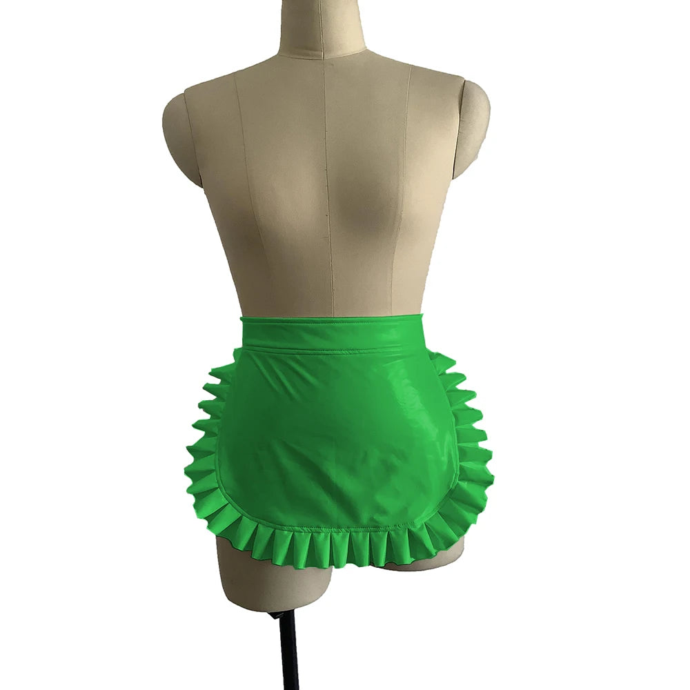 23 Colors High Quality Sexy Lolita Maid Cosplay Costume Japanese Style Ruffled Apron Women Cute PVC Apron Novelty Uniform Props