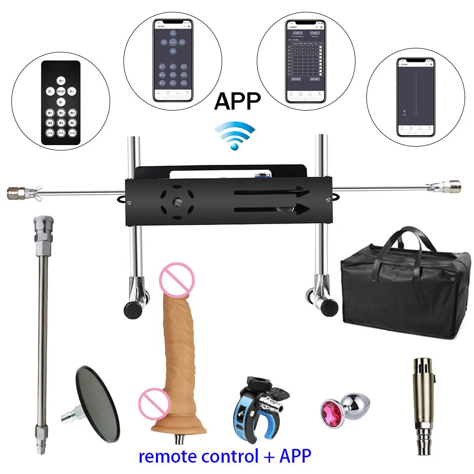 NEW Wireless APP Sex Machine with Amazing Features,Powerful,All Angle Adjustable,No Moveback Machine,200W motor, stroke 15cm