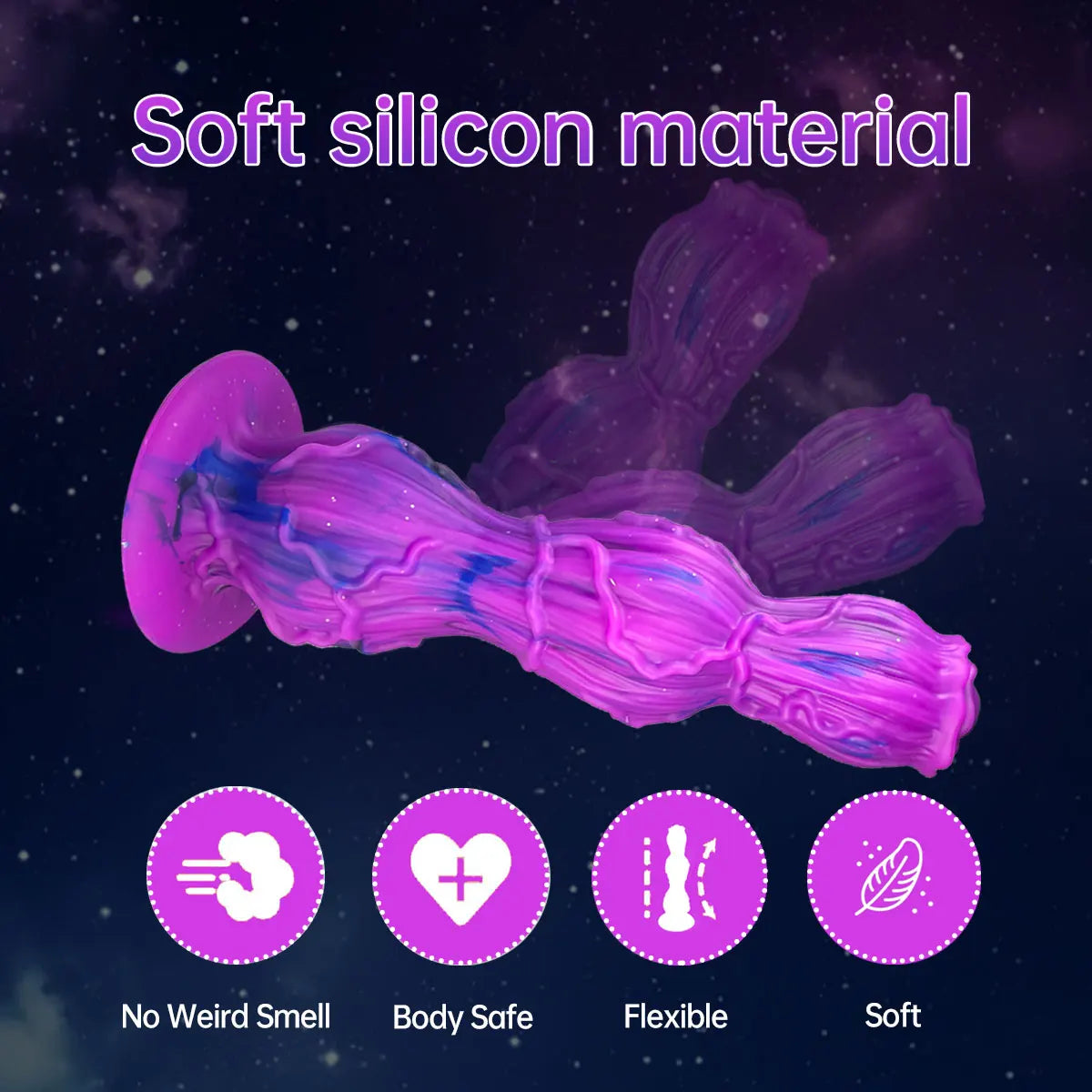 Ashburn Grot Soft liquid silicone Monster alien Flower Gourd Dildo with Suction up Adult Sex Toys