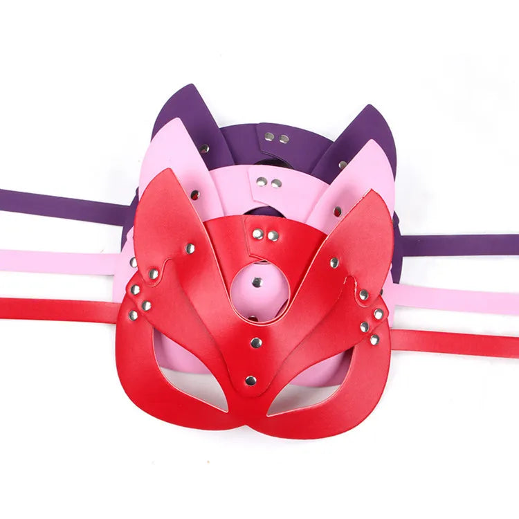 Women Cat Mask Sexy Leather Eye Mask Half Face Masquerade Mask Cosplay Costume Props for Halloween Mardi Gras Carnival