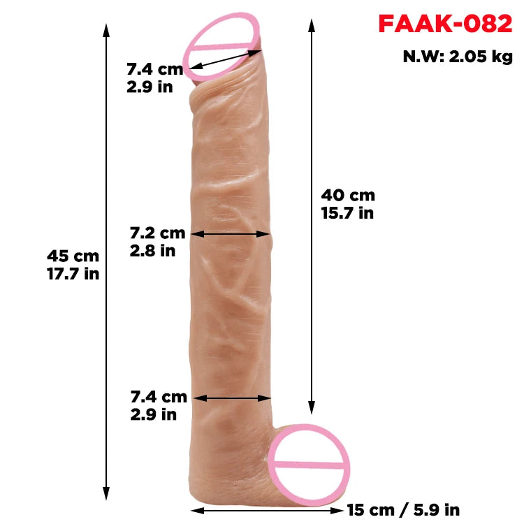 45cm extra Large Dildo king Size Monster Rubber Penis Xxxl Dildo Anal Big Plug Sexual Toys 7.4cm Diameter Dildos Gigantes