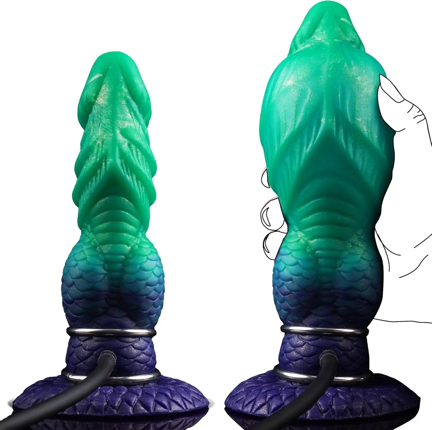 Big Fantasy Monster alien Inflatable Dildo with Suction Cup Large Realistic Silicone Inflating Dildo Sex Toy for Female Women