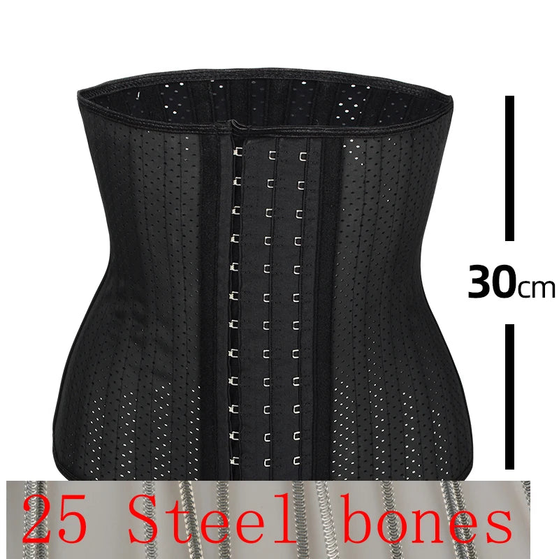 Latex Waist Trainer 25 Steel Bone Women Binders And Shapers Corset Modeling Strap Body Shaper Colombian Girdles Slimming Belt