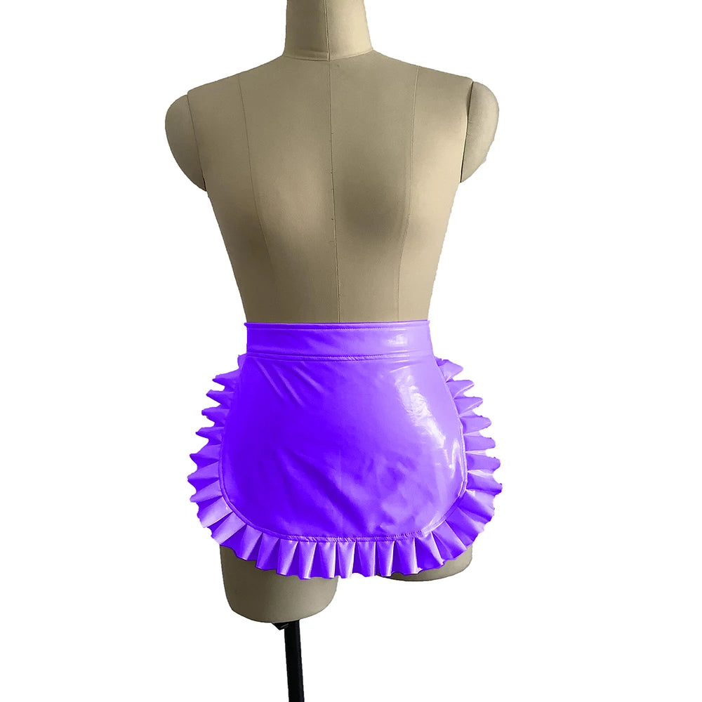 23 Colors High Quality Sexy Lolita Maid Cosplay Costume Japanese Style Ruffled Apron Women Cute PVC Apron Novelty Uniform Props