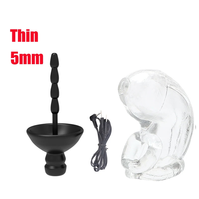 Electric Shock Penis Plug Cock Ring Chastity Cage Penis Electric Stimulator Bdsm Extreme Tazer Masturbator Male Urethral Dilator