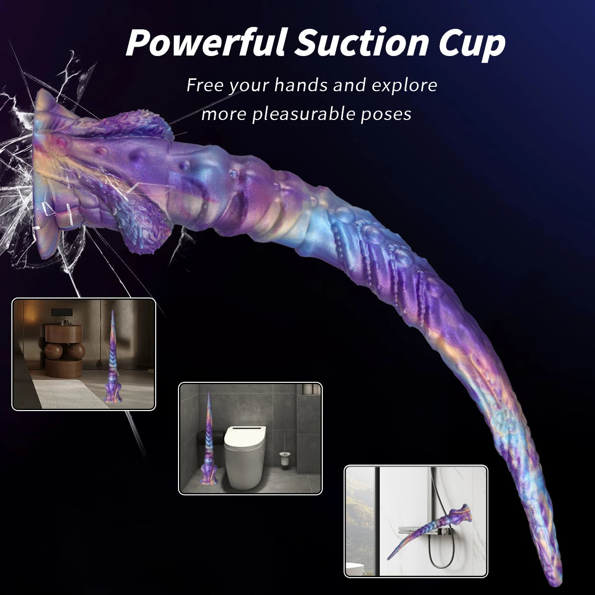 Long Dildo Fantasy Vine Toy Anal Plug Silicone Sex Toy extra  Huge Monster alien Dildo With Strong Suction Cup for Men and Women