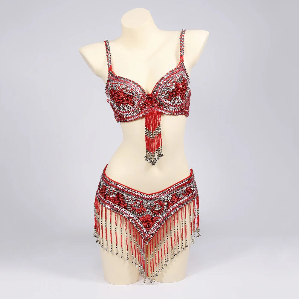 FRINGE FANTASY: Handmade Beaded Embroidered Bra & Belt Festival Set – ASHBURN™ Signature Drop