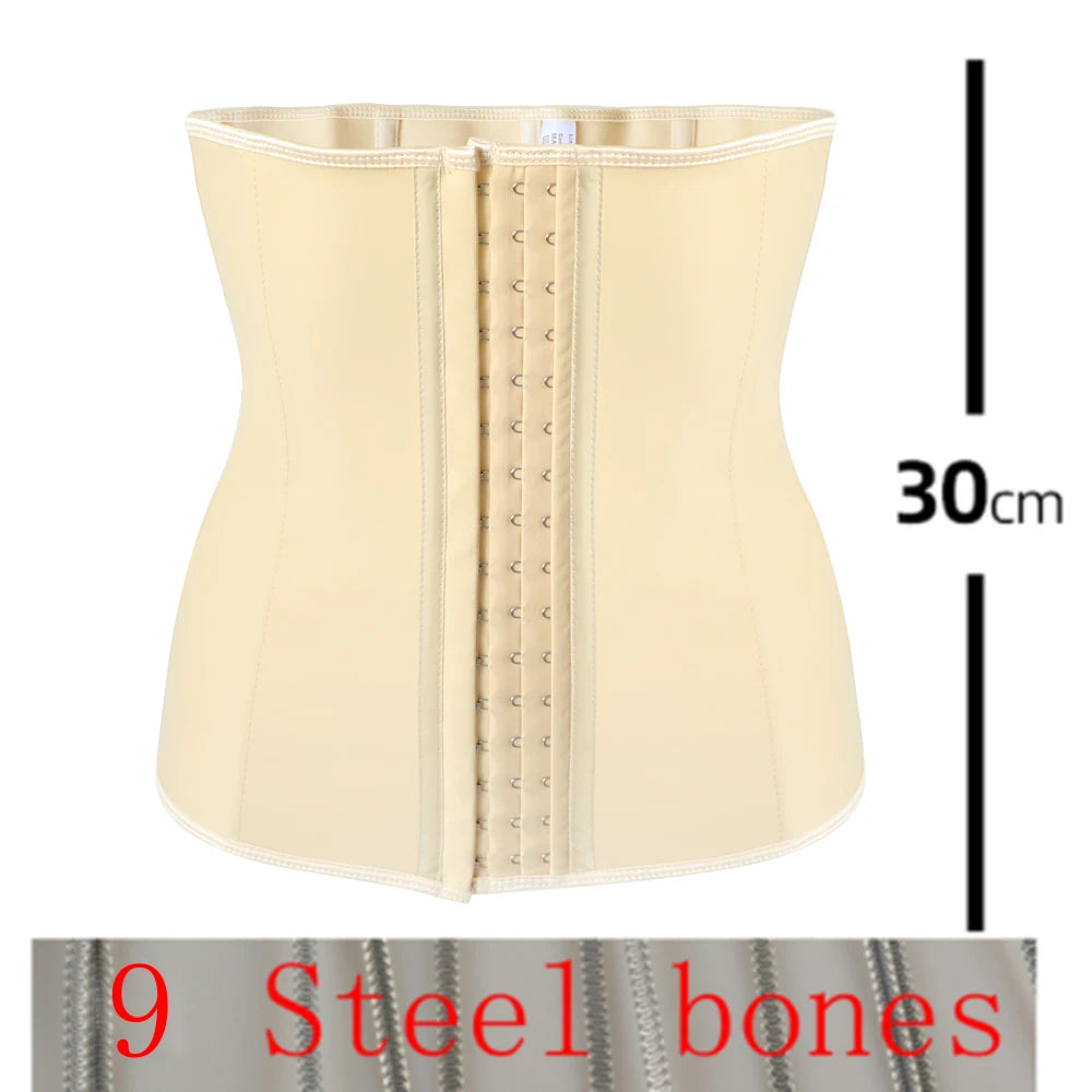 Latex Waist Trainer 25 Steel Bone Women Binders And Shapers Corset Modeling Strap Body Shaper Colombian Girdles Slimming Belt