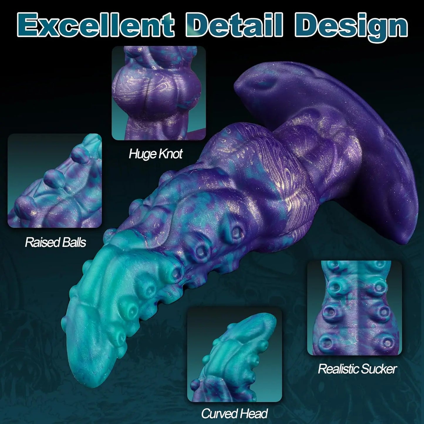 Cheap Sexual Product Octopus Tentacle Penis Luminous alien Anal Plug Vagina Dildo Soft Skin Silicone Wearable Anal Plug for Men