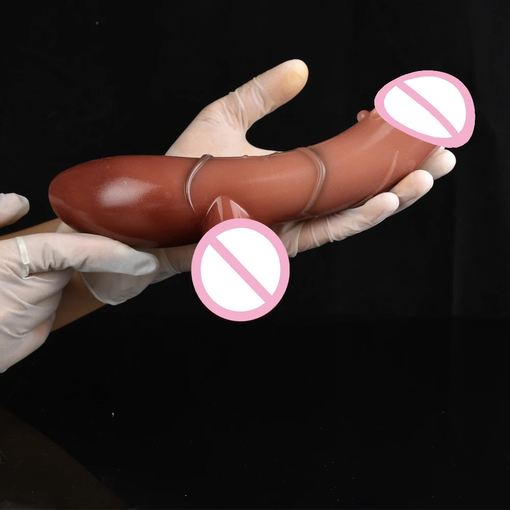 Huge Soft Vibrator Heating Realistic Dildo for Woman Men Wireless Masturbator Penis G Spot Vagina Powerful Thrusting Vibrator