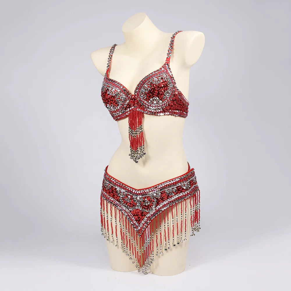 FRINGE FANTASY: Handmade Beaded Embroidered Bra & Belt Festival Set – ASHBURN™ Signature Drop