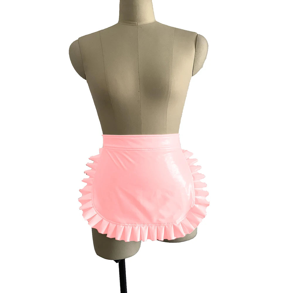 23 Colors High Quality Sexy Lolita Maid Cosplay Costume Japanese Style Ruffled Apron Women Cute PVC Apron Novelty Uniform Props