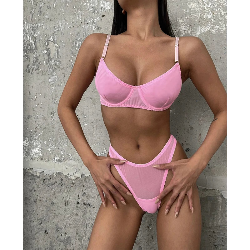 Kit Push up Lace Intimate Outfits Sensual Exotic Sets Women 2 Piece Bra Macarons Lingerie Sexy Seamless Underwear Set