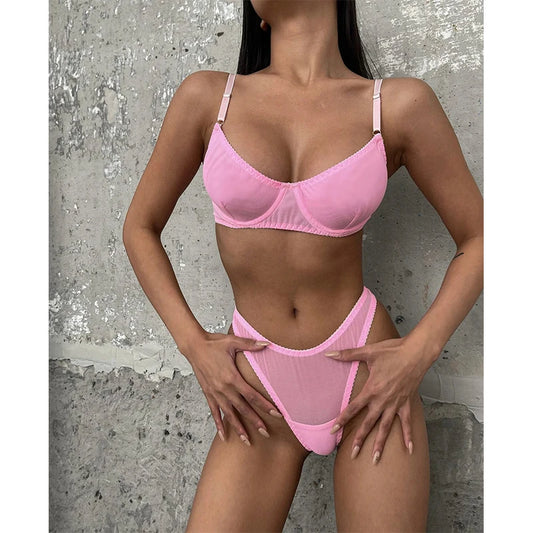 Kit Push up Lace Intimate Outfits Sensual Exotic Sets Women 2 Piece Bra Macarons Lingerie Sexy Seamless Underwear Set