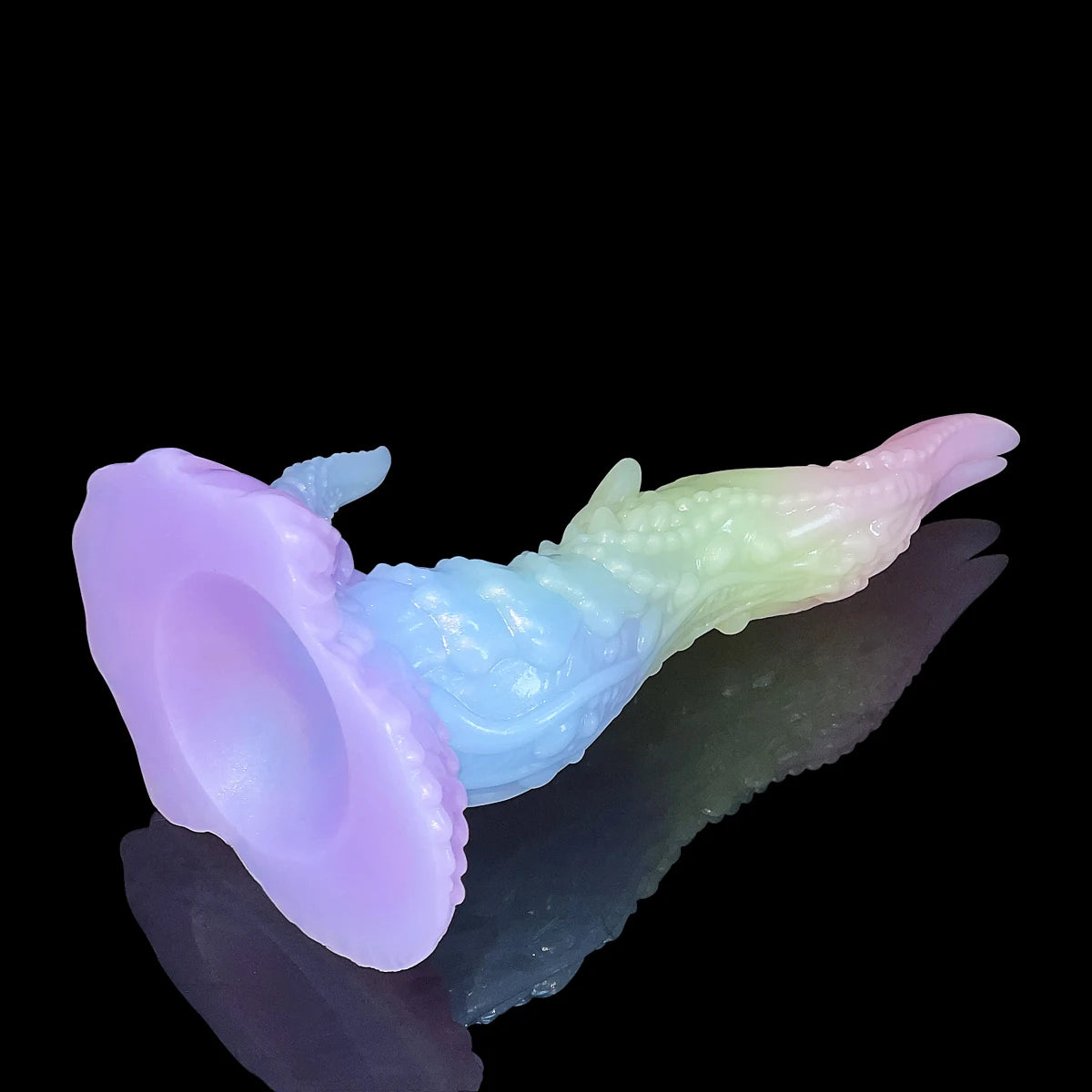 Big Monster alien Luminous Double Headed Tongue Dildo with Suction up Silicone Dragon Dildo Glow in the Dark Dinosaur Anal Plug