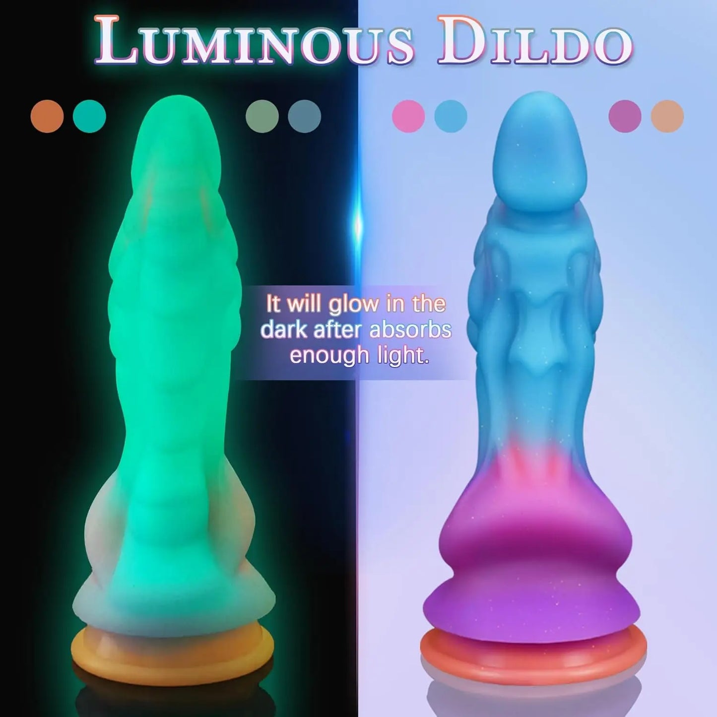 Realistic Monster alien Dildo Fantasy Thick Giant Animal Dragon Anal Dildo with Suction Cup Silicone Luminous Penis G-Spot Dildo