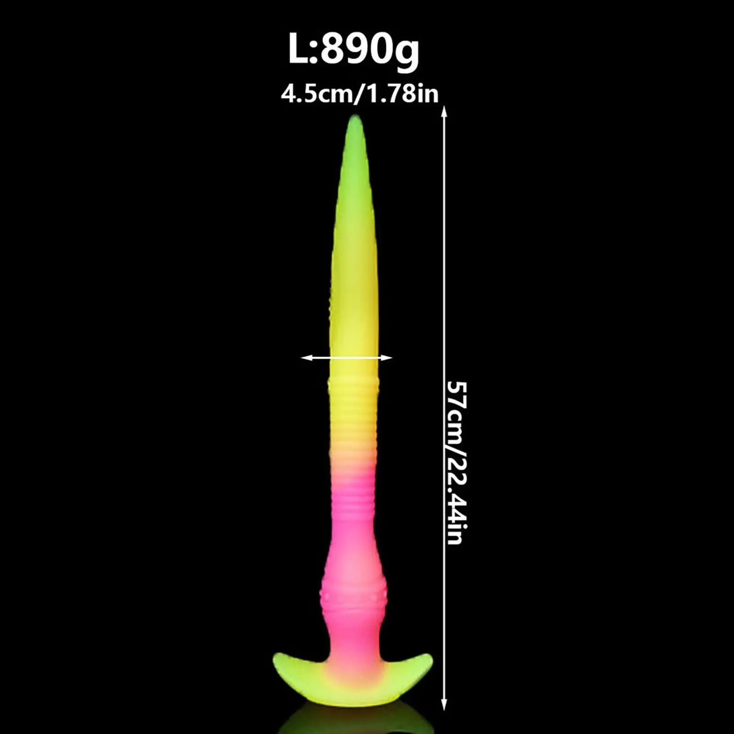 Soft Silicone Anal Plug Super Long Luminous Dildo for Prostate Massage Anal Training Glows in the Dark for Beginner