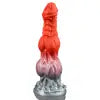 Dog Cock Dildo with 2 Big Knots Huge Dildo Fantasy Alien Anminal Horse Adult Toy with Suction Cup Soft Luminous Silicone Dildo