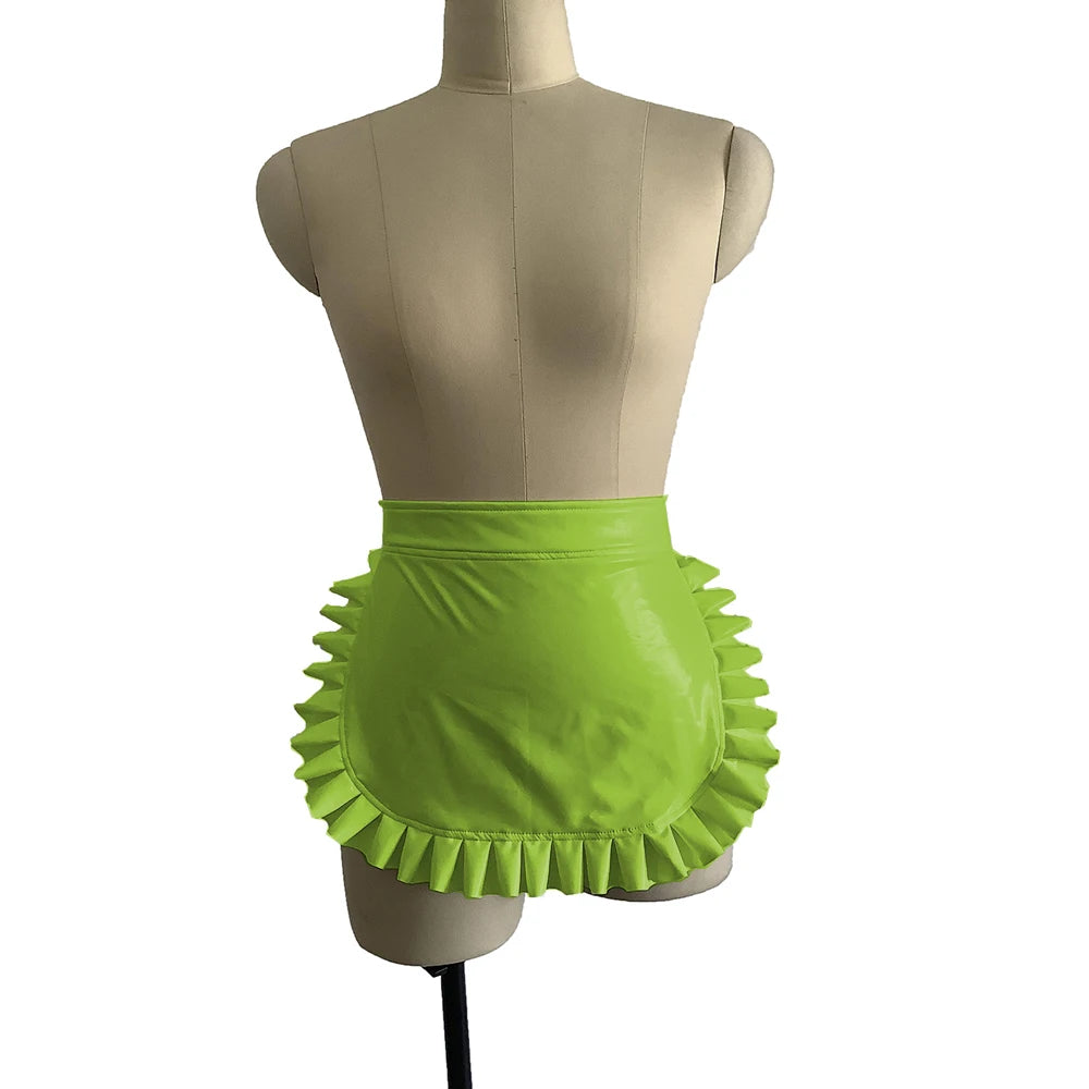 23 Colors High Quality Sexy Lolita Maid Cosplay Costume Japanese Style Ruffled Apron Women Cute PVC Apron Novelty Uniform Props