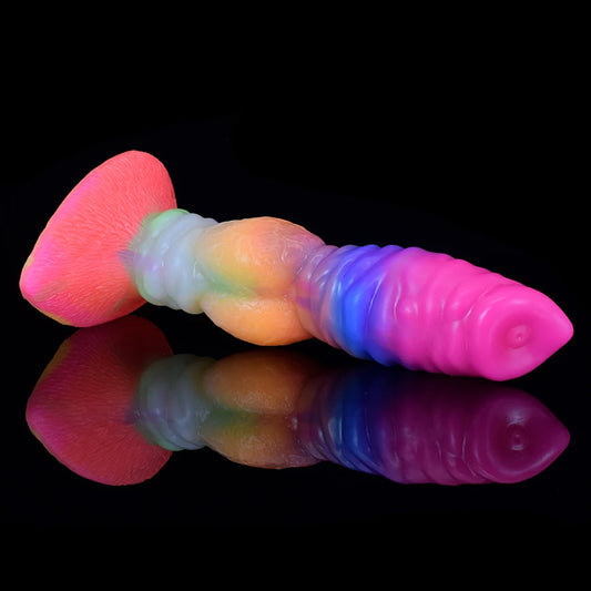 Hot-selling Skin-friendly and Comfortable Soft Silicone Dildo in New Luminous Colour