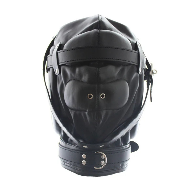 Women Men Sexy Pink Mask Breathable Adjustable Leather Face Masks With Mouth Gag Cosplay Games Headpiece Hood BDSM Erotic Toys