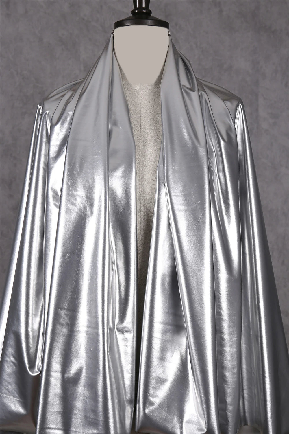 Women Glossy PVC Fetish Fashion Party Dress Sexy Long Puff Sleeve Leather Midi Dresses Plus Size Pole Dancing Club Costume