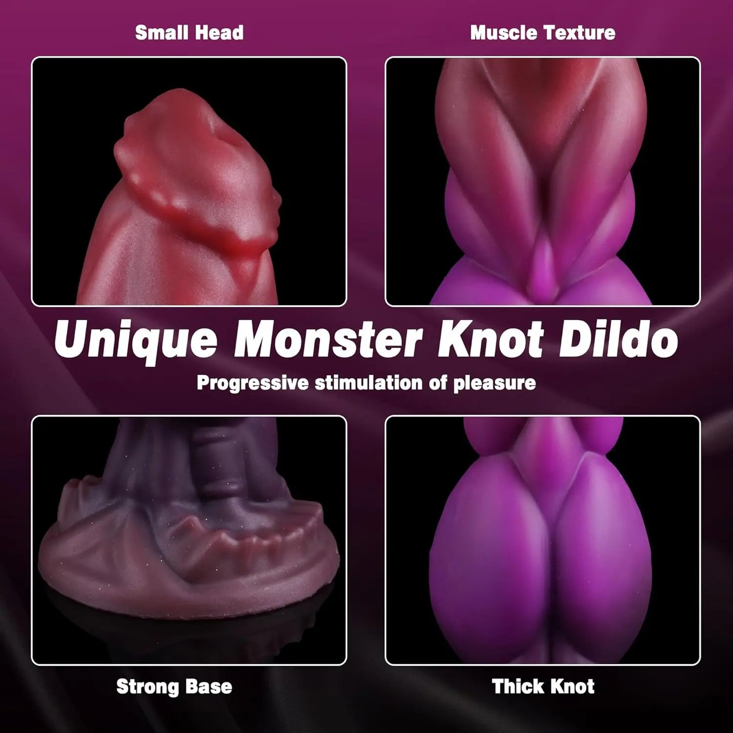 Thick Dragon Knot Dildo Big Fantasy Monster Alien Dildo Anal Sex Toys with Suction Cup Silicone Animal Anal Plug  for Women Men