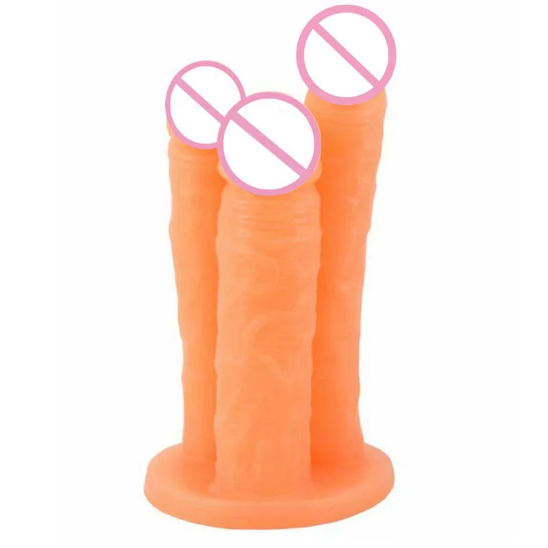 ROUGH BEAST Big Double Triple Dildos Female Masturbation Massager Dildo Anal Plug Toys with Sucker Cup for Women Sex Toy Product