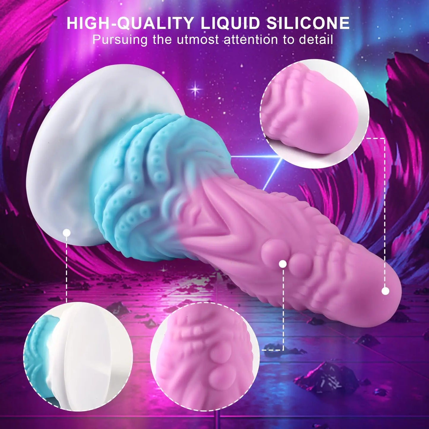 Liquid Silicone Anal Plug Monster alien Dildo with Powerful Suction Cup Octopus Tentacle Dildo Adult Masturbation Toys for Women
