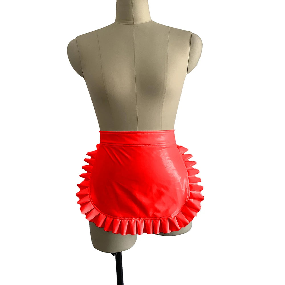 23 Colors High Quality Sexy Lolita Maid Cosplay Costume Japanese Style Ruffled Apron Women Cute PVC Apron Novelty Uniform Props