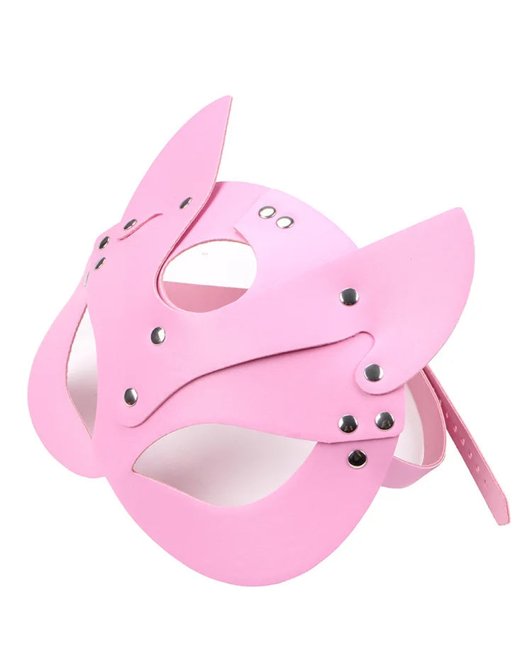 Women Cat Mask Sexy Leather Eye Mask Half Face Masquerade Mask Cosplay Costume Props for Halloween Mardi Gras Carnival