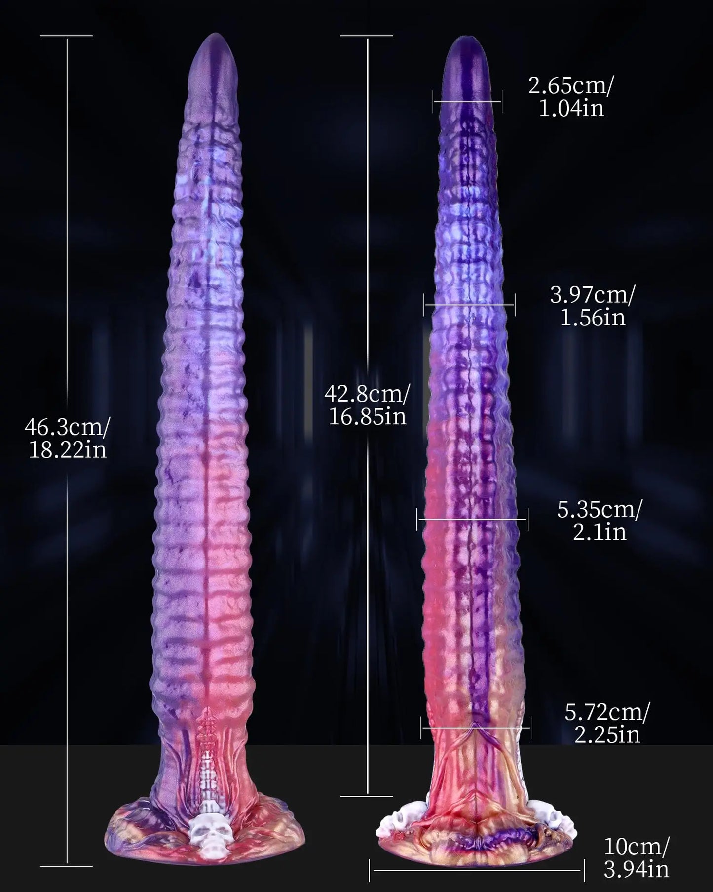 Super Long Monster alien Anal Dildo Fantasy Halloween Skeleton Dildo with Powerful Suction Cup Sex Toy for Men Women