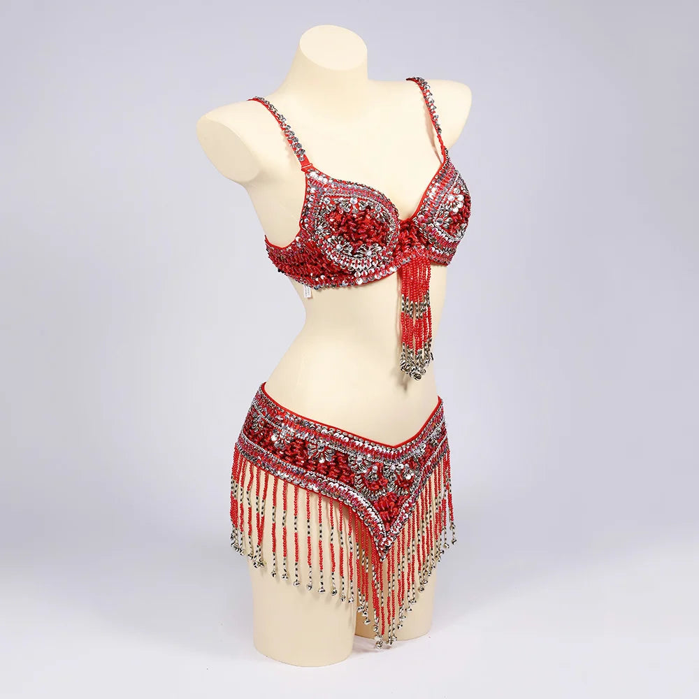 FRINGE FANTASY: Handmade Beaded Embroidered Bra & Belt Festival Set – ASHBURN™ Signature Drop