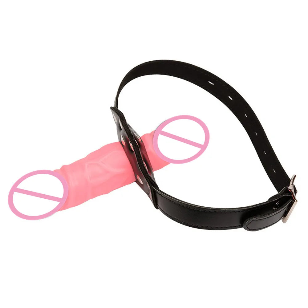 Strap on Penis Mouth Gag Double Dildos Bandage Adult Games Strapon Lesbian Sex Toys for Husband and Wife Sex Products
