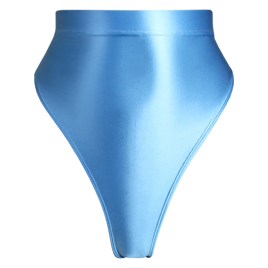 High Waist T-Shaped Short Pants for Women, Shiny Glossy, Monochrome Bikini Tights, High-Fork Briefs, Sexy Underpants, All Season
