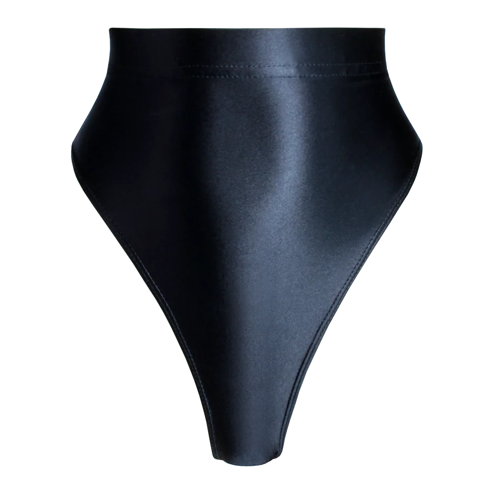 High Waist T-Shaped Short Pants for Women, Shiny Glossy, Monochrome Bikini Tights, High-Fork Briefs, Sexy Underpants, All Season