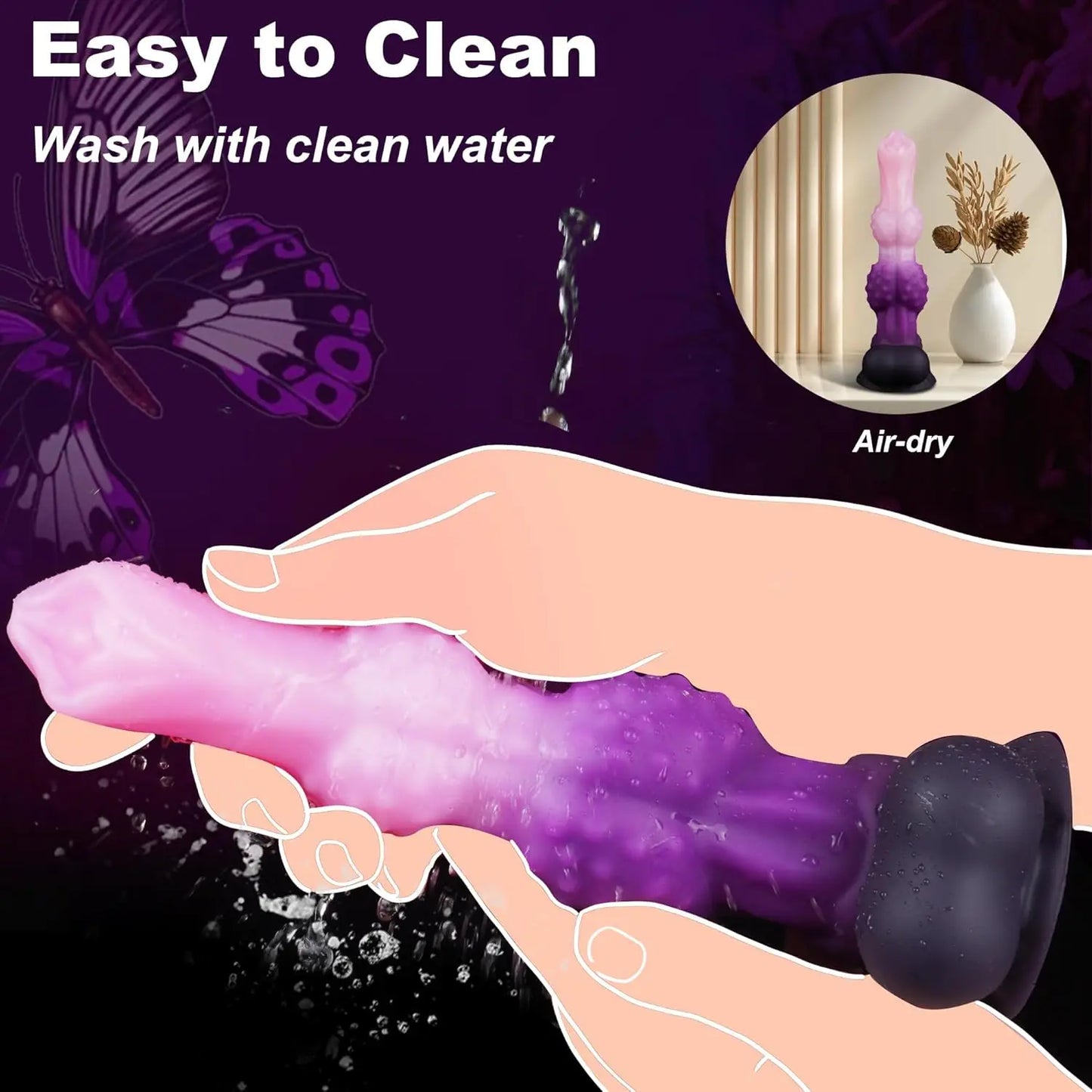 Monster Cock Dildo Huge Fantasy alien Animal Dog Wolf Dildo with 2 Knots Silicone Anal Plug with Suction Cup for G-spot