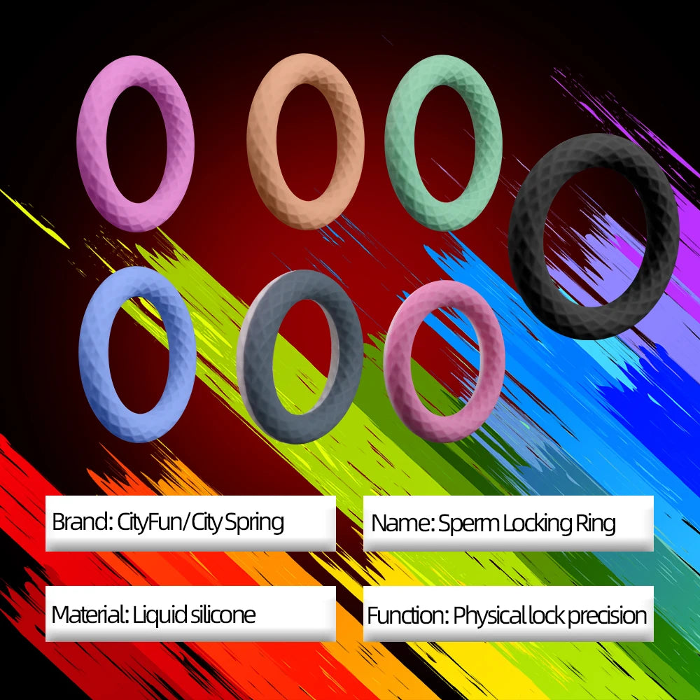 ASHBURN Locking Penis Ring Cock Ring Enlargement Delayed Ejaculation Liquid Silicone Sex Toys for Men