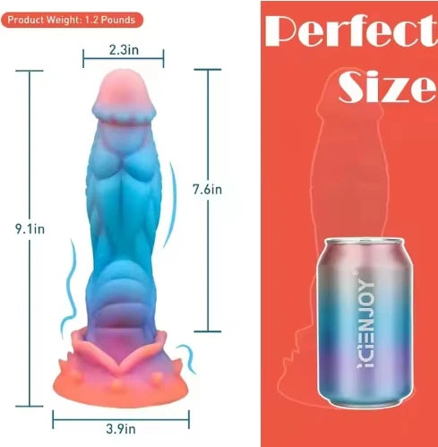 ASHBURN Silicone Luminous 9 Inch Realistic Alien Dildo for