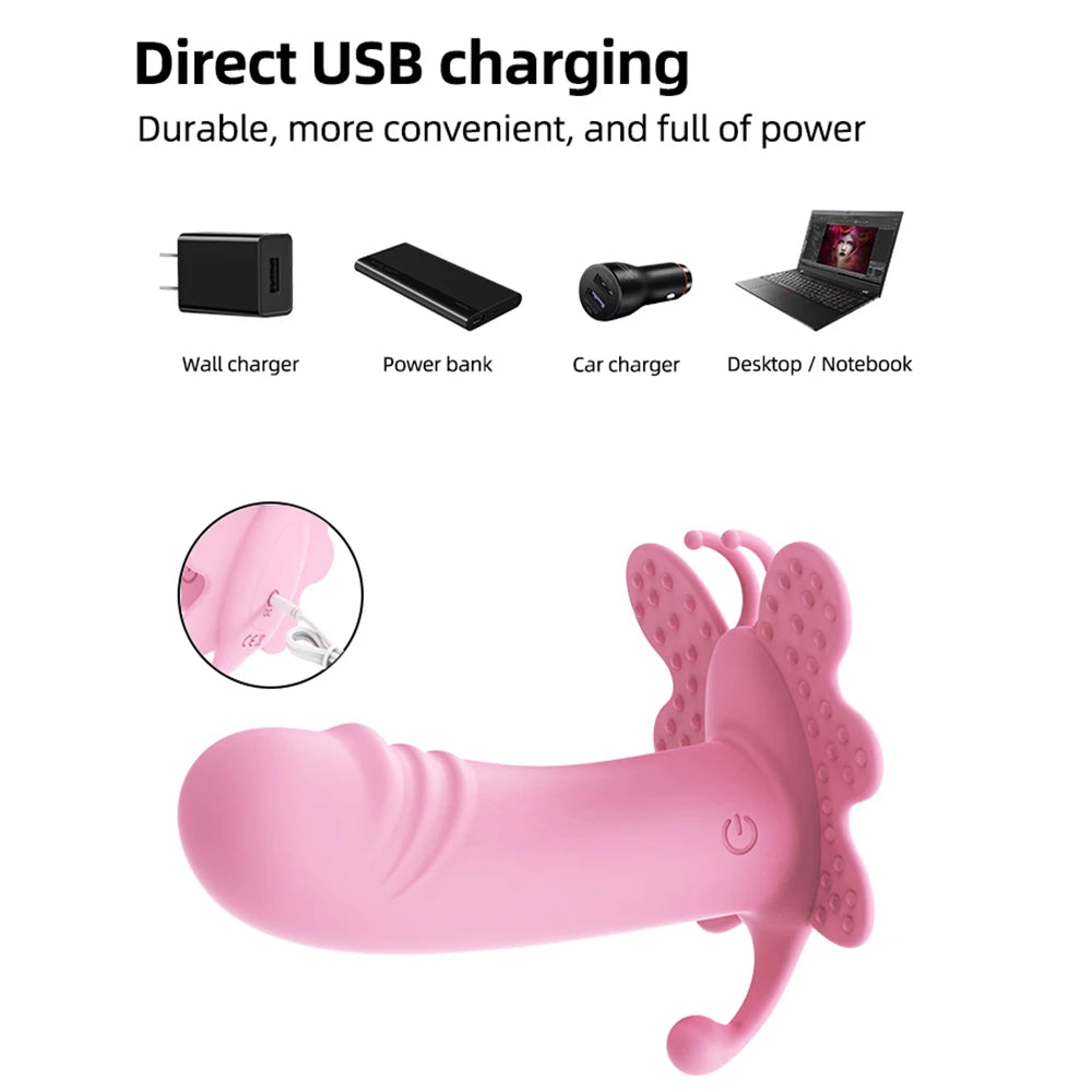 ASHBURNS Remote Control Wearable Vibrator Invisible Butterfly lingerie