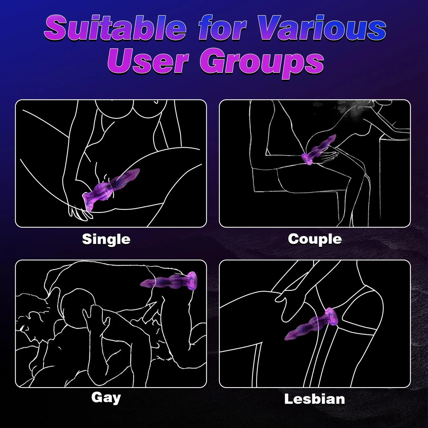 Thick Fantasy Monster Alien Knot Dildo Sex Toys with Suction Cup Silicone Anal Dildo Creature Animal Dildo for G-spot