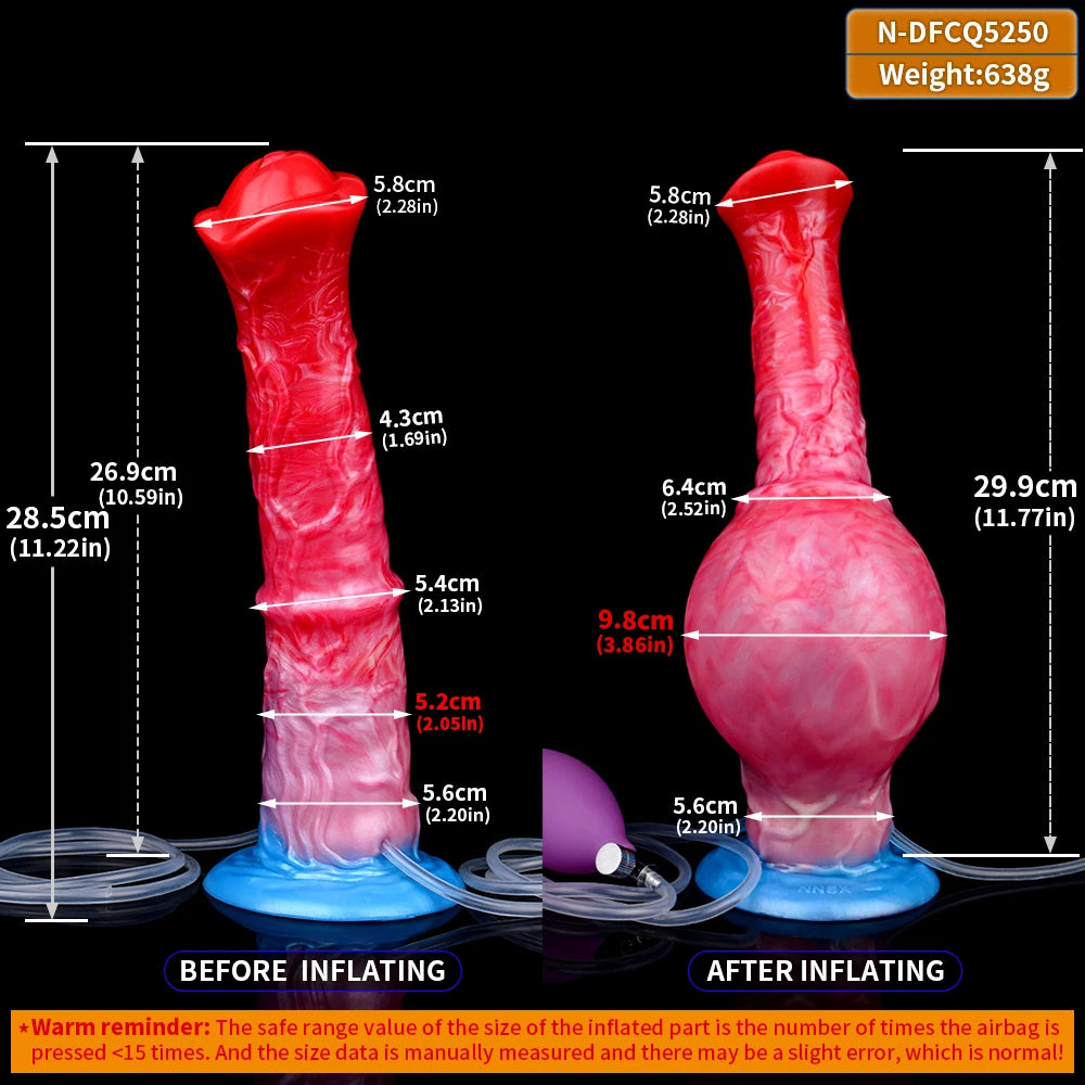 ASHBURN™ Squirting + Inflatable Knot Fantasy Plug – Mixed Silicone Power Toy