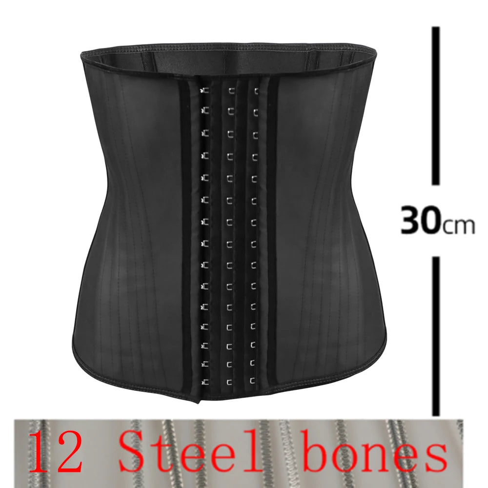 Latex Waist Trainer 25 Steel Bone Women Binders And Shapers Corset Modeling Strap Body Shaper Colombian Girdles Slimming Belt