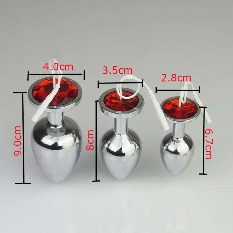 Electro Stimulation Butt Plug Dildo Vibrator,Electric Shock Vagina Anal Dilator Prostate Massage,BDSM Sex Toys For Couples
