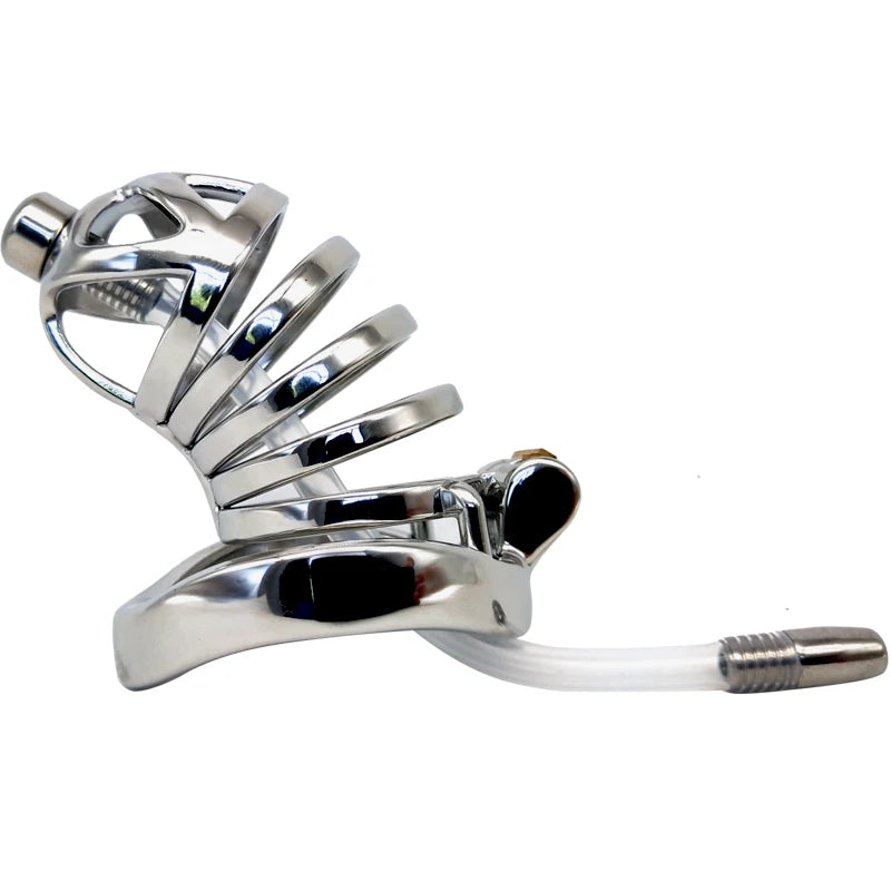 FRRK Classic Male Chastity Cages with Removable Urethral Tube for Couple Adult Game Stainless Steel Penis Ring BDSM Sex Toy Shop